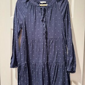 Mine Navy and White Polka Dot Dress